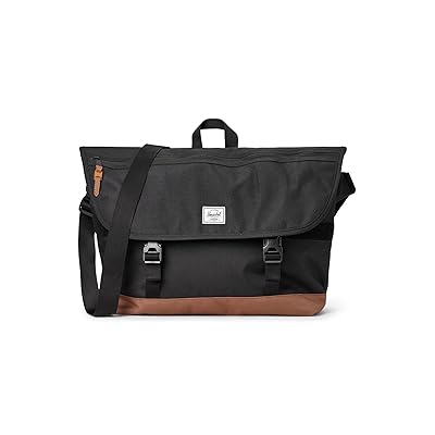 Herschel Supply Co. Cove Messenger Weekender/Overnight Luggage Black/Saddle Brown