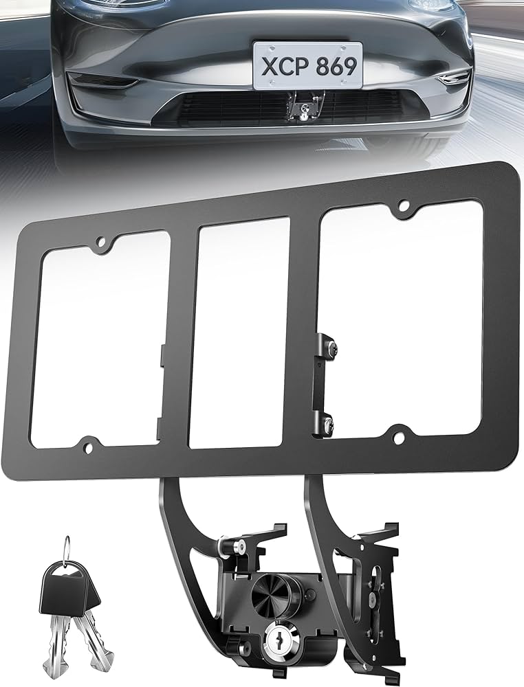 テスラ カートラベル・プレート Amazon.com: No Drill License Plate Holder for Tesla Model Y, TOPGO