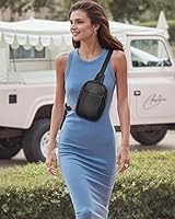 Vista 128 de Telena Riñonera pequeña para mujer, de cuero, cangureras, bolsa de pecho para mujer 3-camel marrón