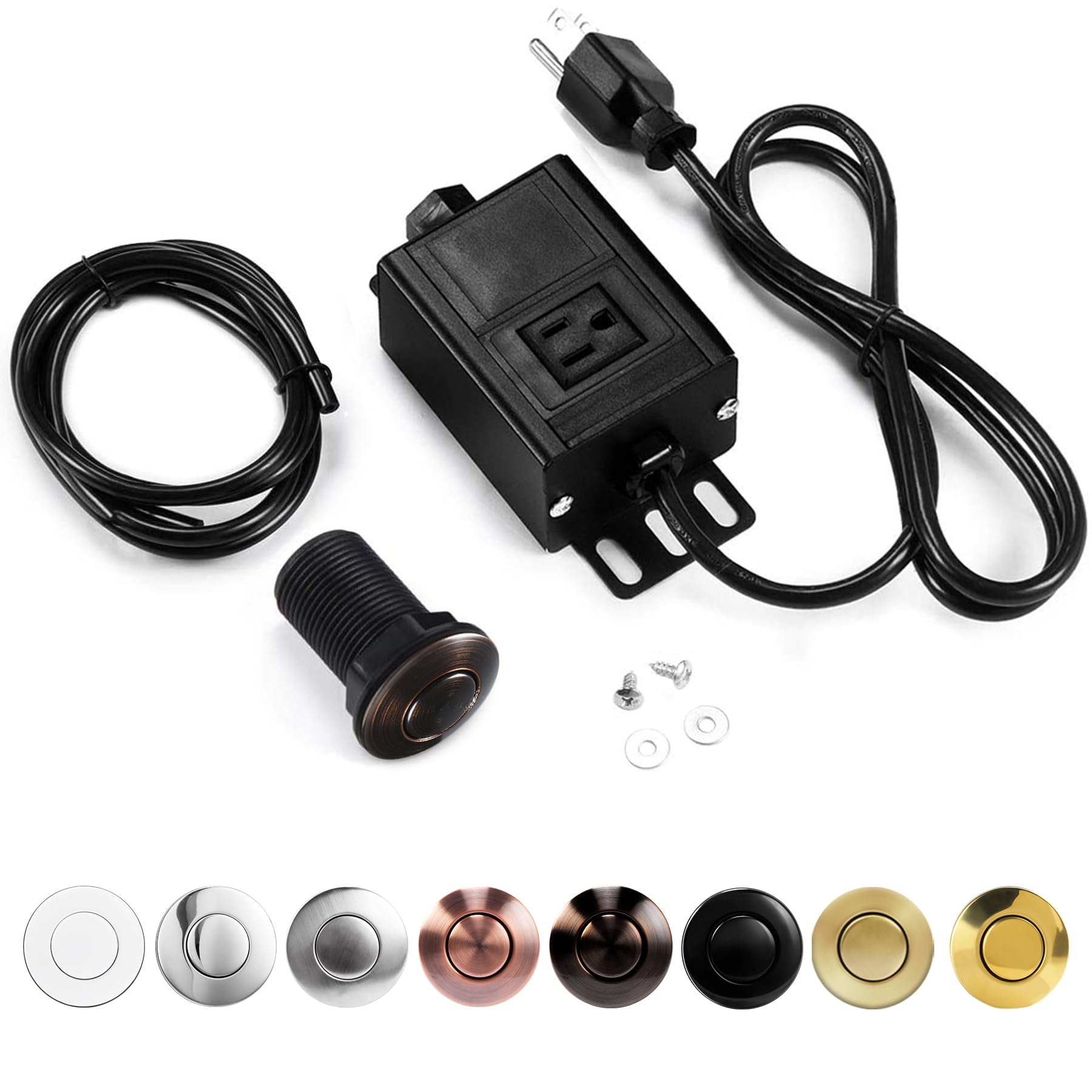 Sink Top Air Switch Kit Garbage Disposal Part by CLEESINK (SHORT/2.5", Oil Rubbed Bronze)