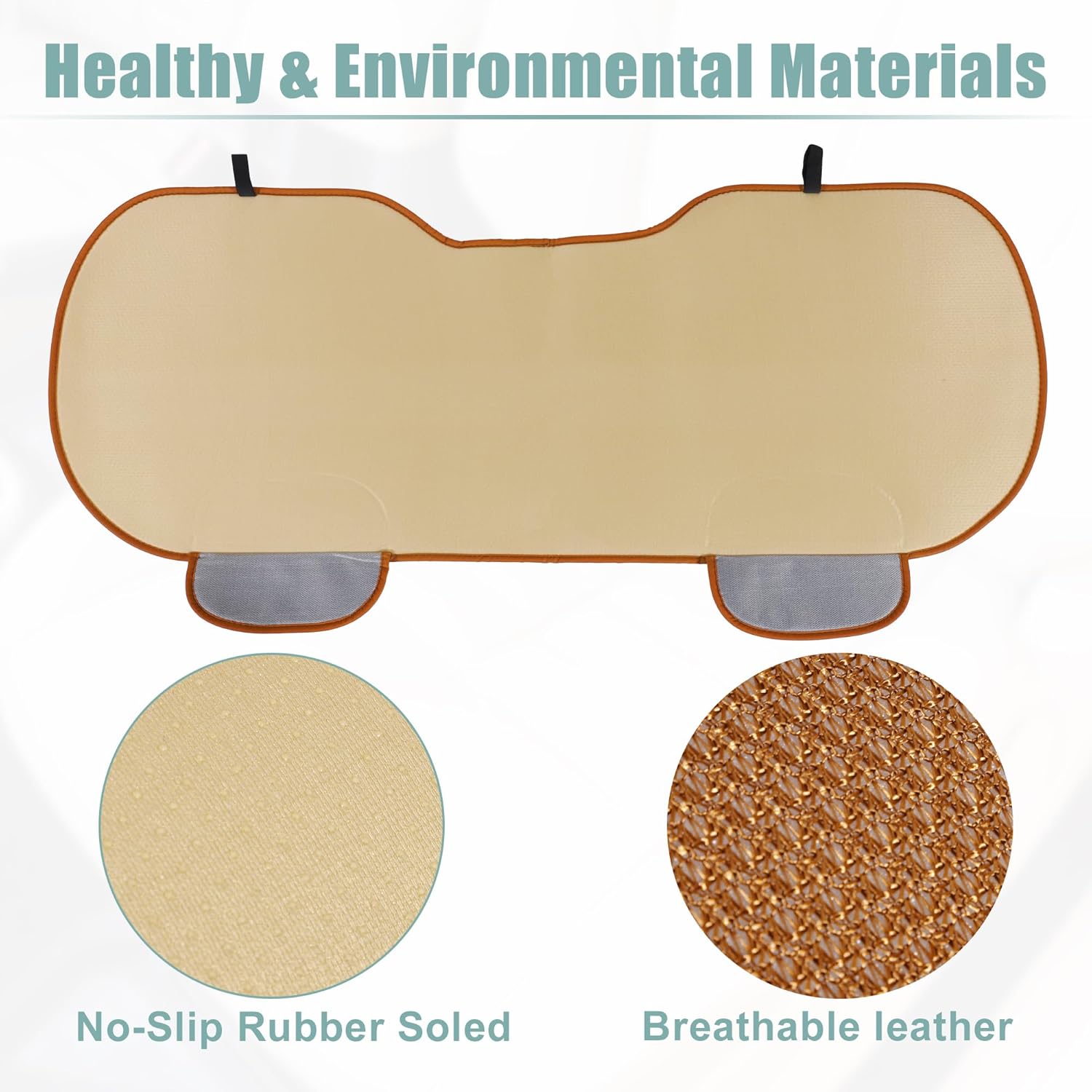 X AUTOHAUX Car Back Seat Cushion Brown Breathable PU Leather Universal Car Interior Seat Protector Mat Pad Fit Most Car Truck SUV & Van