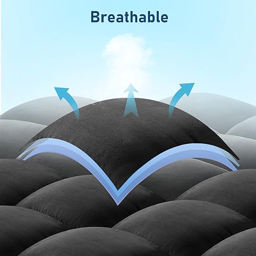 Miniatura 5 de BedLuxury Cubrecolchón refrescante Queen negro para dolor de espalda, extra grueso, suave con cubierta de almohada suave con bolsillo elástico