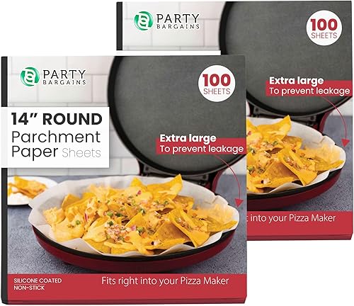 Party Bargains Hojas redondas de papel pergamino de 14 pulgadas para hornear y cocinar – 200 revestimientos antiadherentes aptos para horno para
