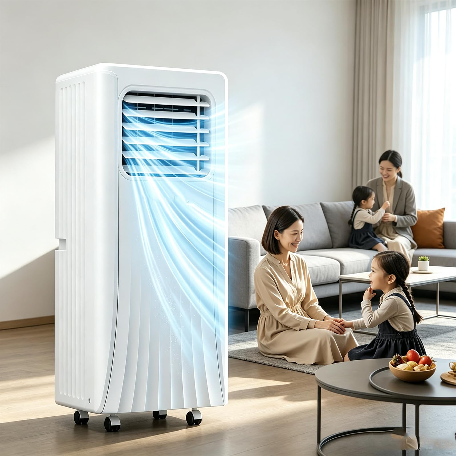 LJCSSD Portable Air Conditioner 10000 BTU/12000 BTU Cooling Fan with Dehumidifier, Remote Control, Window Kit, Oscillating AC Unit for Home Office 10000BTU