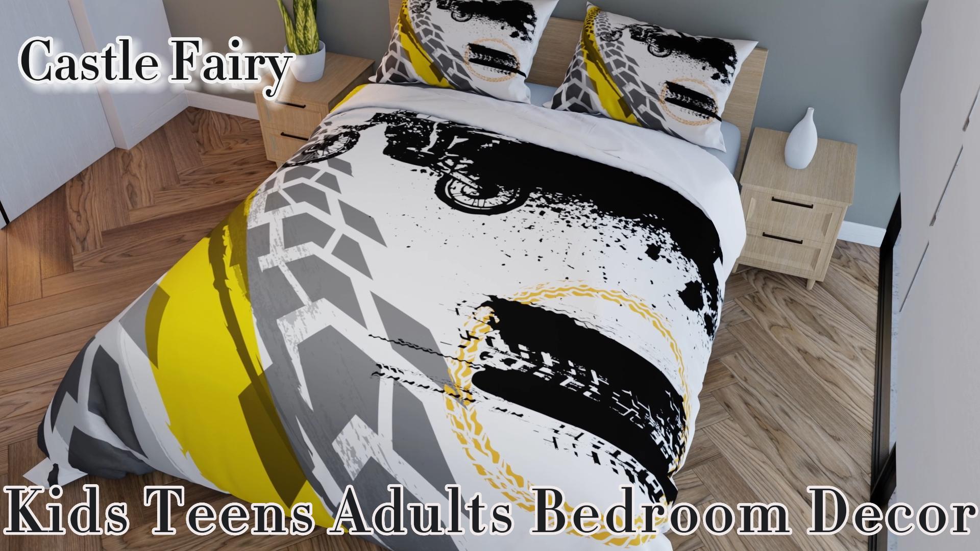 ベッドカバー  (twin size) Amazon.com: Motorbike Bedding Set Twin Size,Motocross Rider Duvet