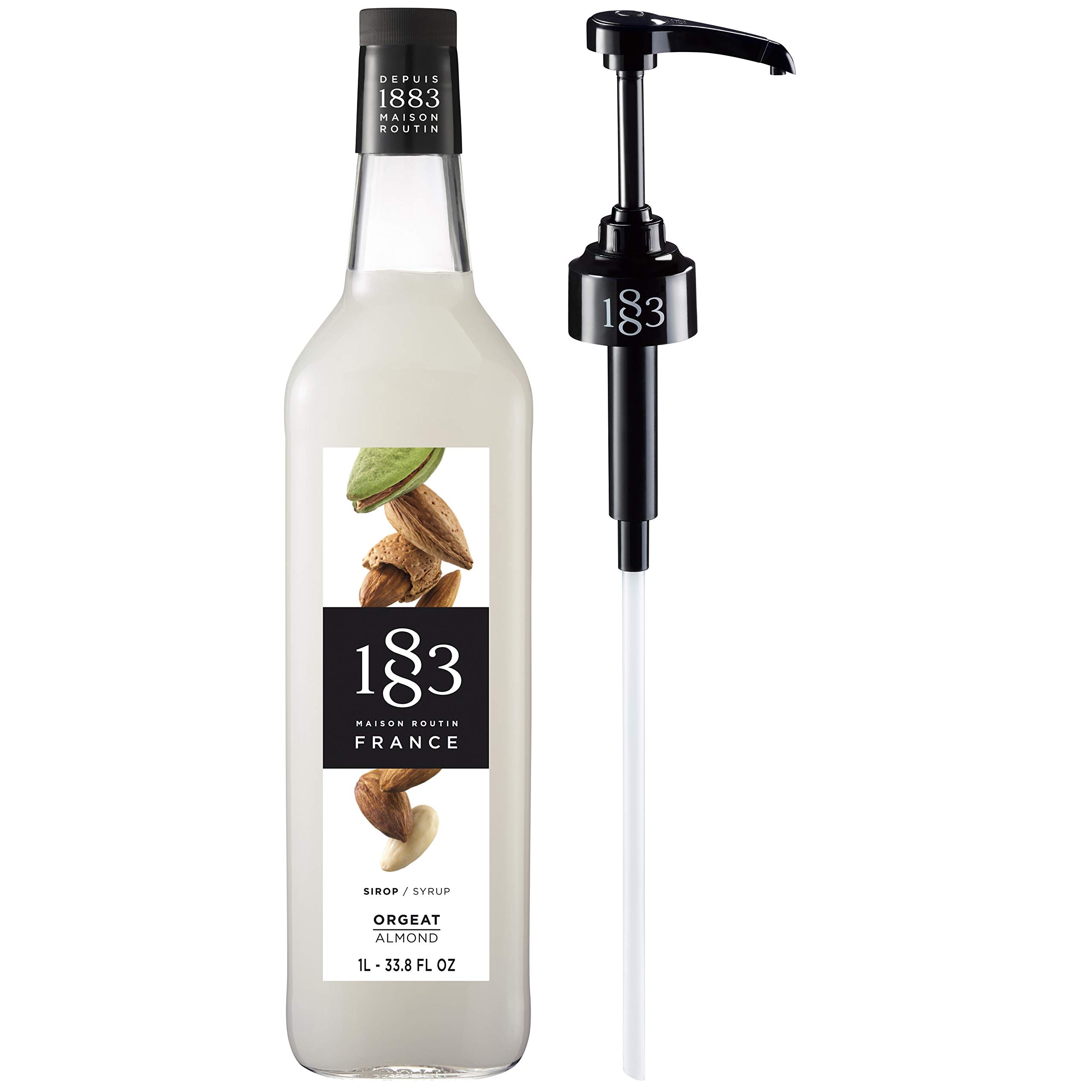 Maison Routin 1883 Premium Almond Syrup (Glass Bottle) 1L + Pump