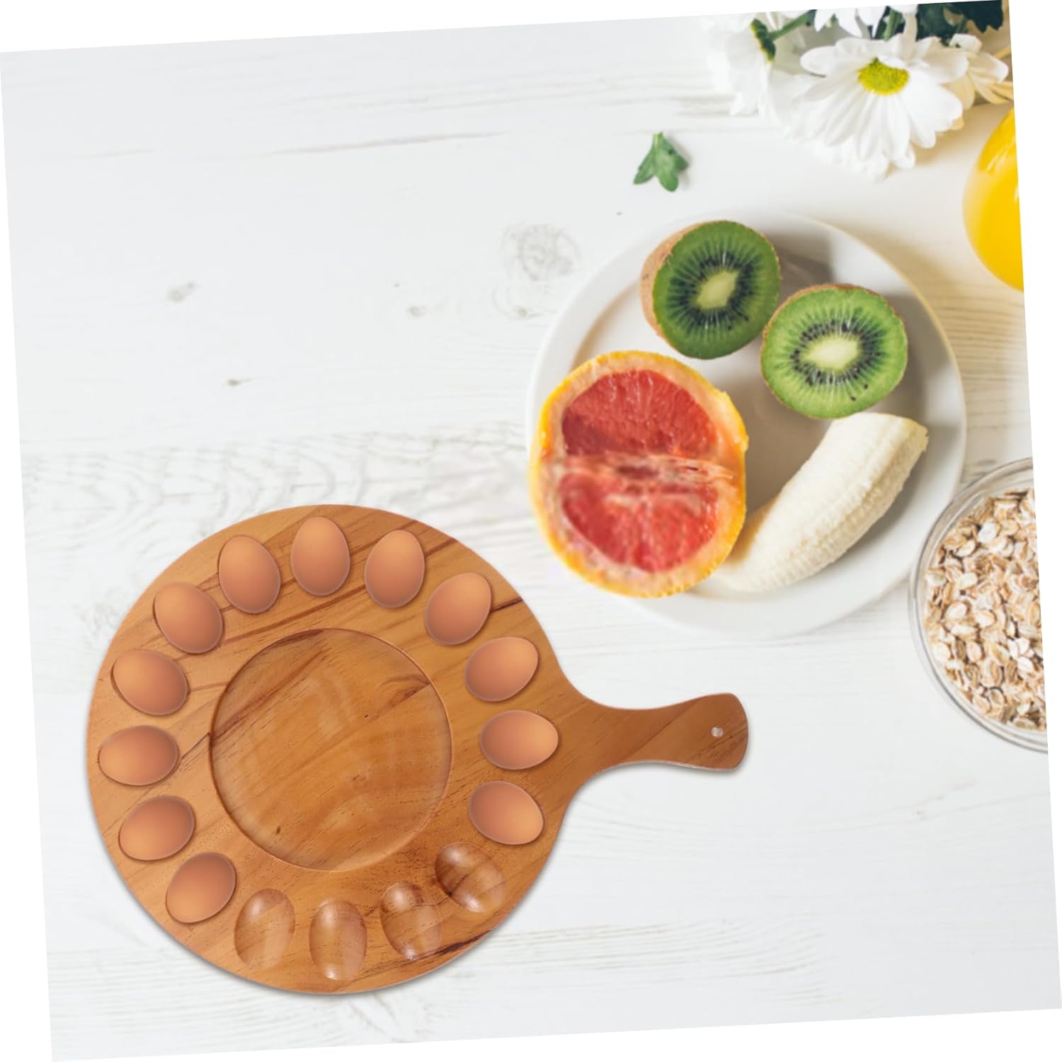 Wooden Tray Multi-compartment Design for Storage Elegant Charcuterie Board for Kitchen Countertops and Refrigerators