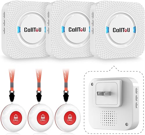 Miniatura 10 de CallToU Botón de llamada de monitoreo para ancianos, sistema inteligente para personas mayores, con alarma de zumbador personal de luz, 2