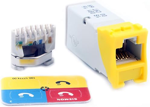 SIEMON Z6A-05 ZMAX HYBRID CAT6A MODULAR JACK، UTP، RJ45، 10GIG، YELLOW