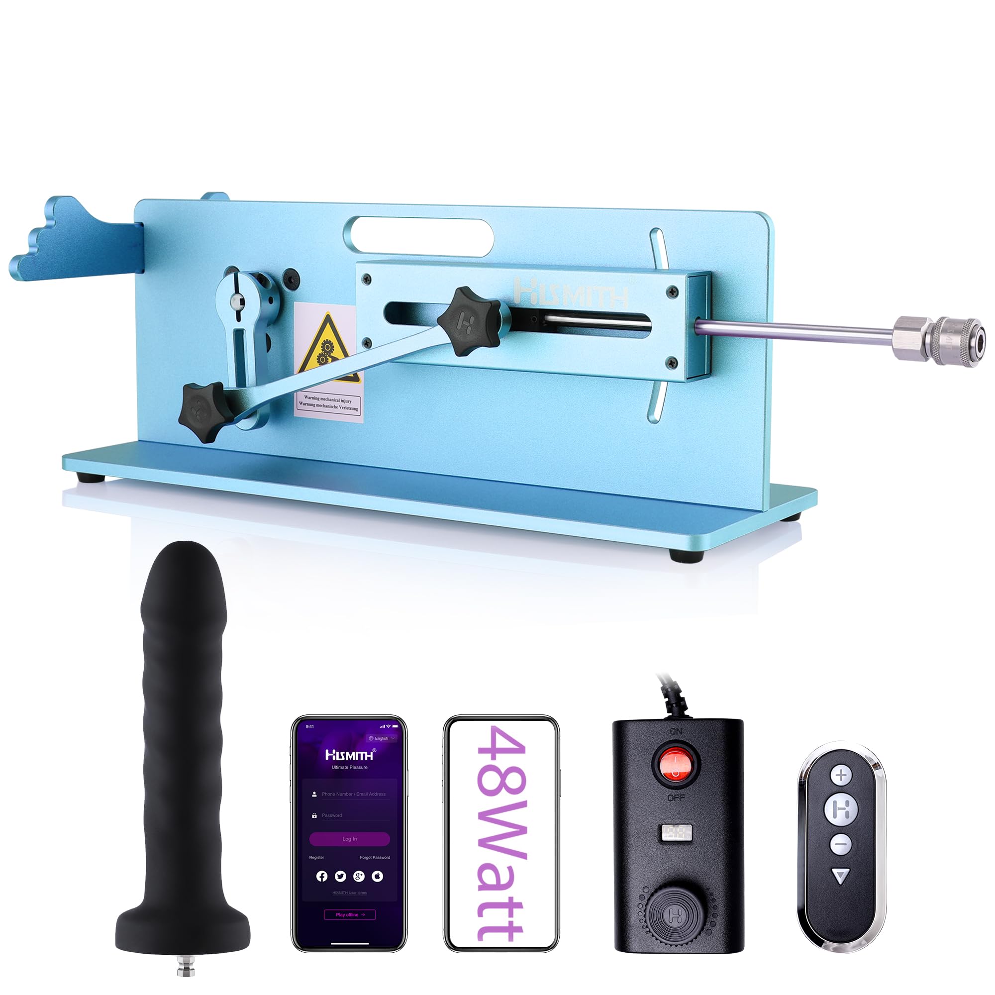 Hismith Table Top - Premium Sex Machine with APP/Remote/Wire 3 in 1 Control, Love Machine with KlicLok System (Blue)