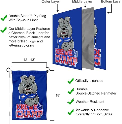Miniatura 5 de College Flags & Banners Co. Bandera de jardín Louisiana Tech Bulldogs Krewe of Champ