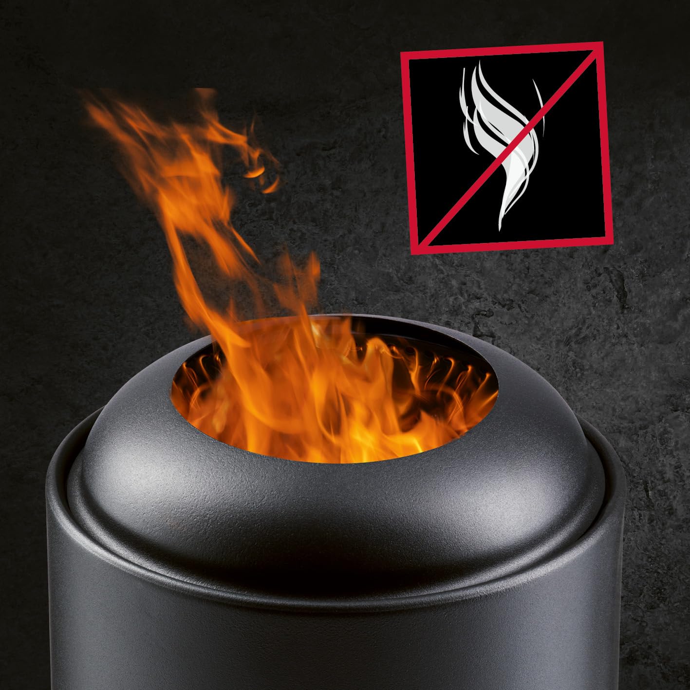 LANDMANN Braciere senza fumo, per esterni, per giardino, terrazza e campeggio, piccolo e rotondo con diametro di 18 cm, combustione del legno a basso contenuto di fumo, efficiente rigestione dell'aria