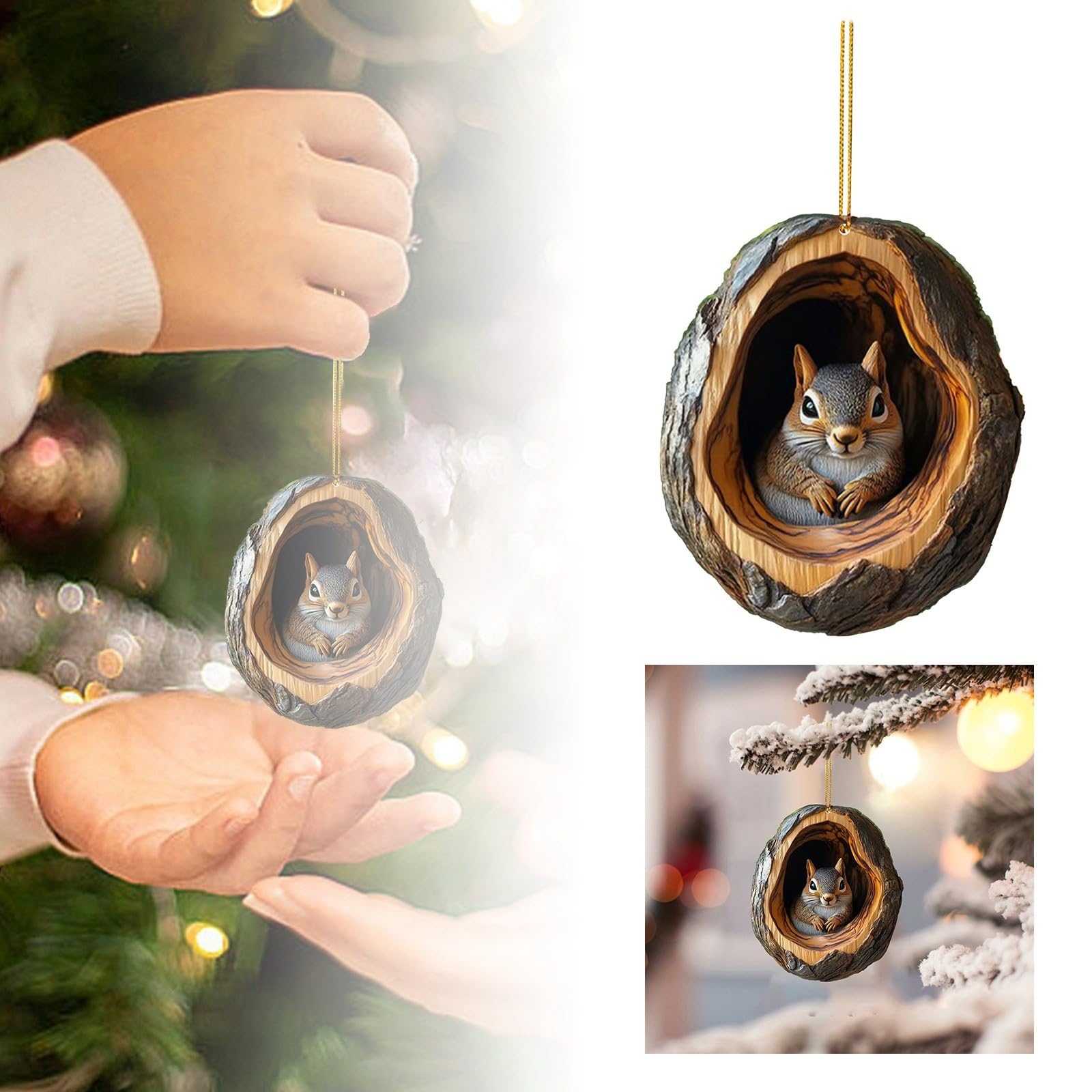 Adornos de Navidad para árbol de Navidad, animales, personalizados, césped, interior, decoración de Navidad, adornos de árbol de Navidad, vintage 2024, divertidos y únicos, para exteriores, rústico,
