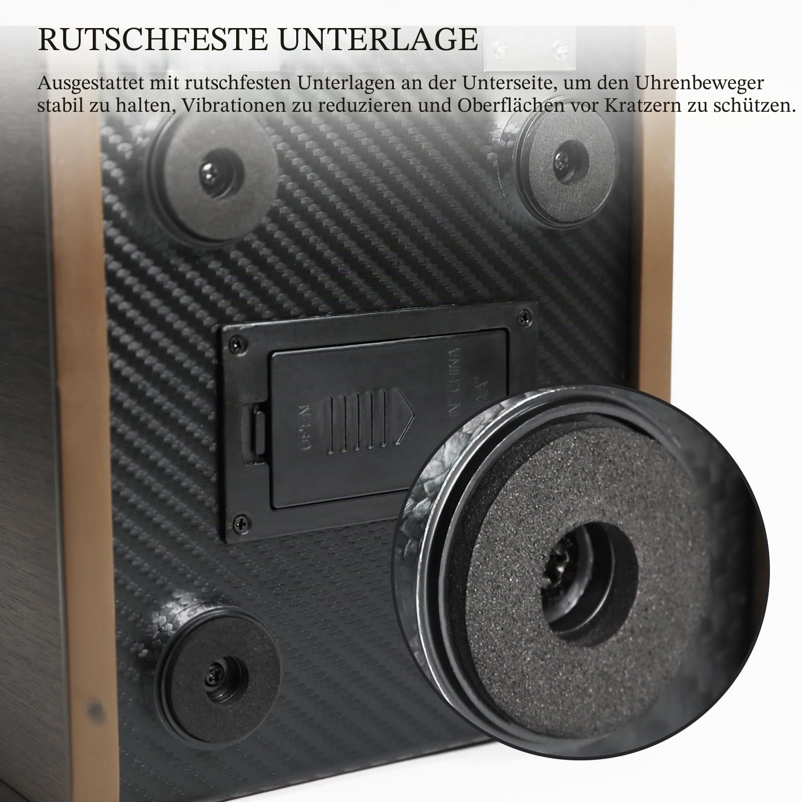 GAIN EXPRESS Automatik Uhrenbeweger, Einzel-Uhrenbeweger mit 4 Rotationsmodi Watch Winder mit Blaue LED-Beleuchtung, Schaumstoffpolster, Uhrenaufbewahrungsbox für Automatikuhren