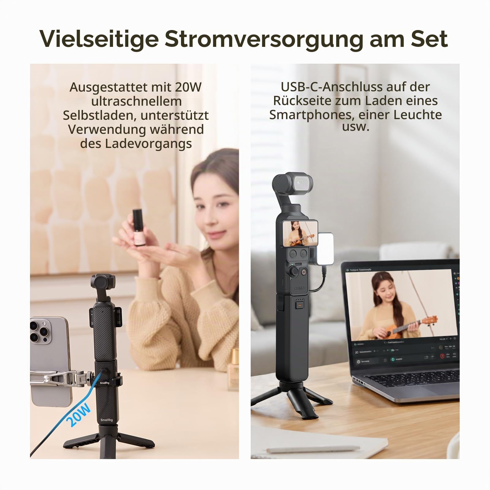 SMALLRIG 5000 mAh Akkugriff für DJI Osmo Pocket 4 Pro / 4/3-5705