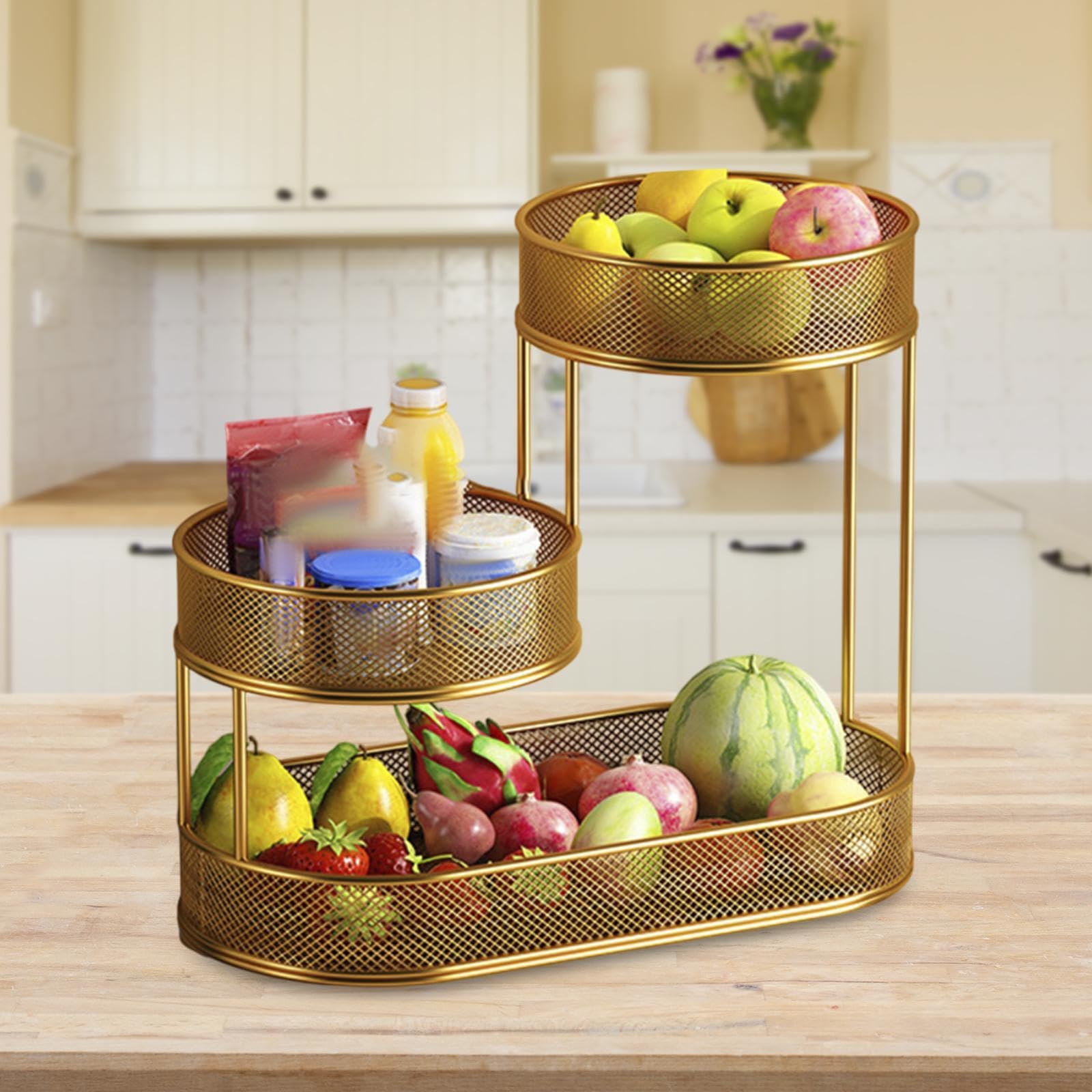 Bandeja de metal para servir, ideal para decorar el mostrador del hogar, un impresionante multicapa, esencial para anfitriones de fiestas, bandejas