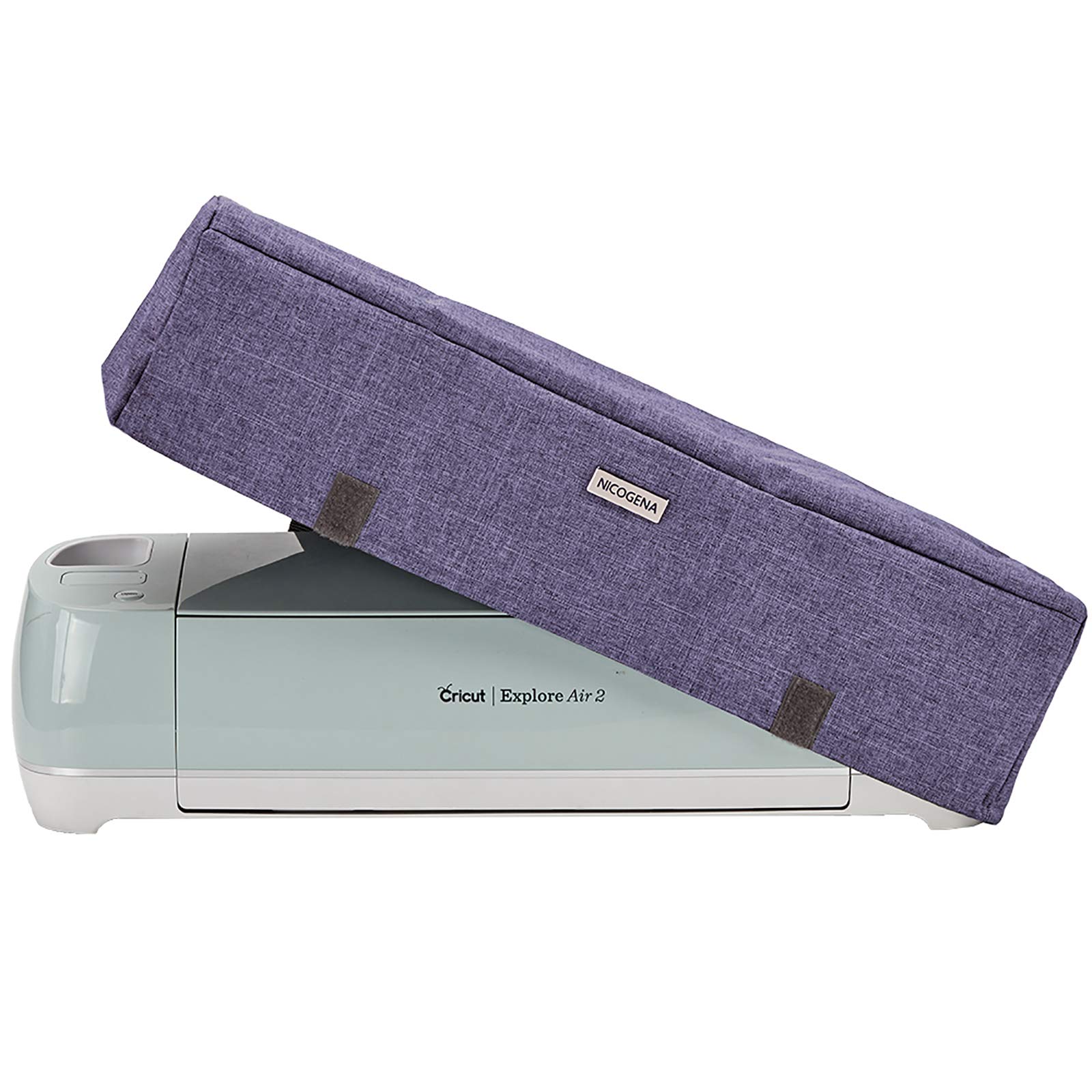 NICOGENA Dust Cover with 3 Back Pockets for Tool Set, Pens, Compatible for Cricut Maker, Explore Air 2 and Accessories, Purple