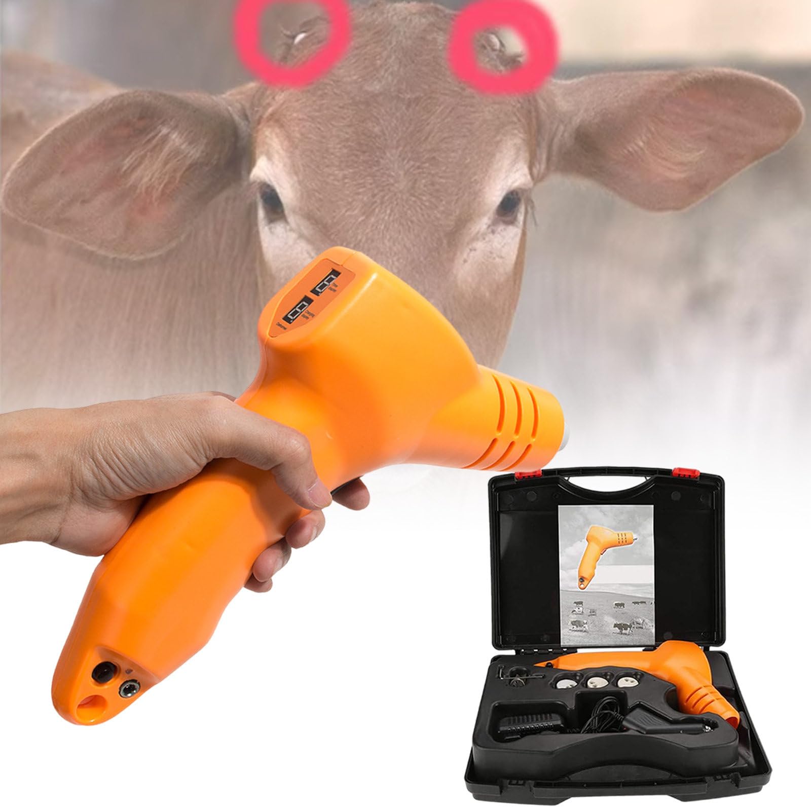 Dehorner Elettrico Portatile per Bovini E Ovini, con Schermo Digitale, Macchina Ricaricabile per La Rimozione del Riscaldamento delle Corna di Vitello E Agnello da Pascolo