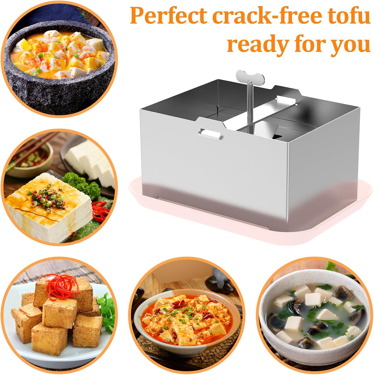 Tofu Press 304 Stainless Steel, Paneer and Cheese Maker with Drip Tray
