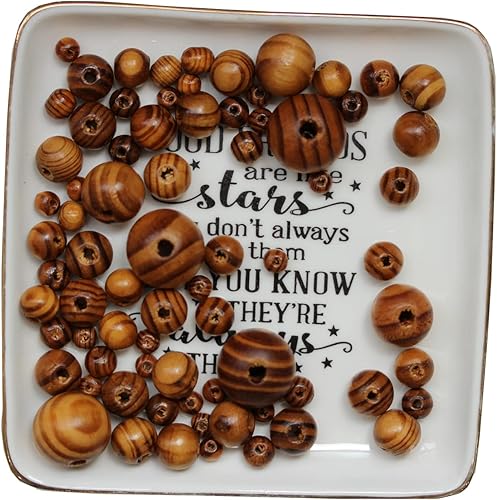 Miniatura 23 de BetterJonny 400 cuentas de madera de agujero grande, cuentas de madera de colores surtidos, cuentas trenzadas de 0.472 x 0.433 in para macramé