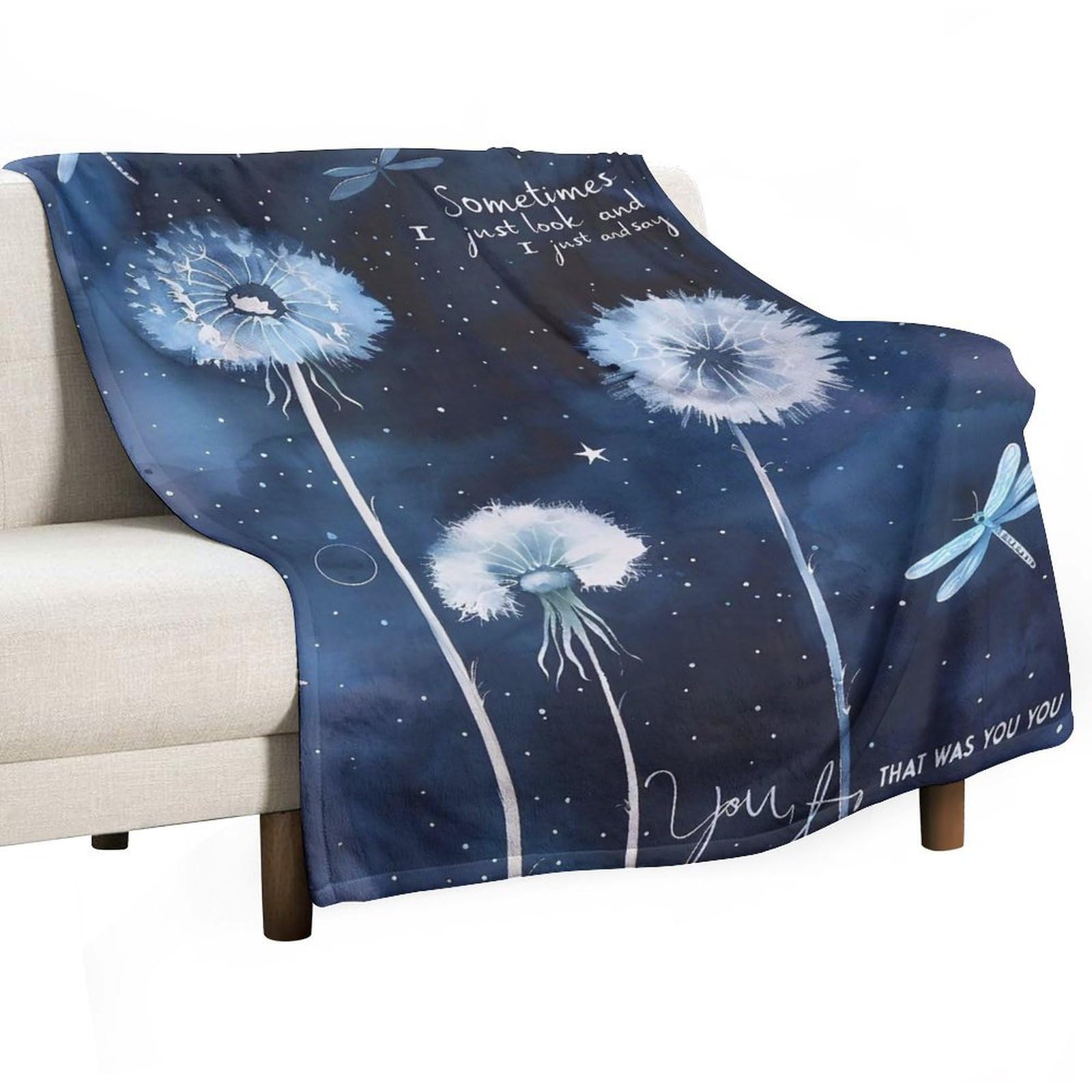 YHGSREUOH Midnight-Dragonfly-Memory_04 Flannel Blankets Fleece Soft Throw Lightweight Plush Gifts for Couch, Bed, Cozy Sofa Plush, Chair, Lovers 100x130cm(40x50in)