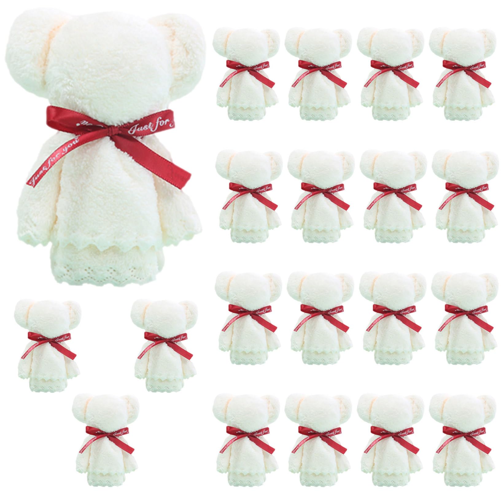 Petites Serviettes de Salle de Bain 12x12 anti-gaspillage avec Pochon Ours