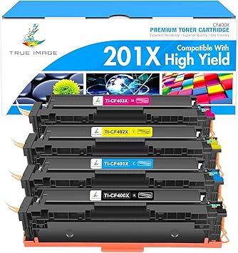 TRUE IMAGE 201X M277dw Toner Cartridge High Yield Compatible for HP 201X 201A M252dw CF400X M252n Color LaserJet Pro MFP M277dw M277c6 M274n M252 M277 CF401X CF402X CF403X Printer K/C/M/Y, 4-Pack