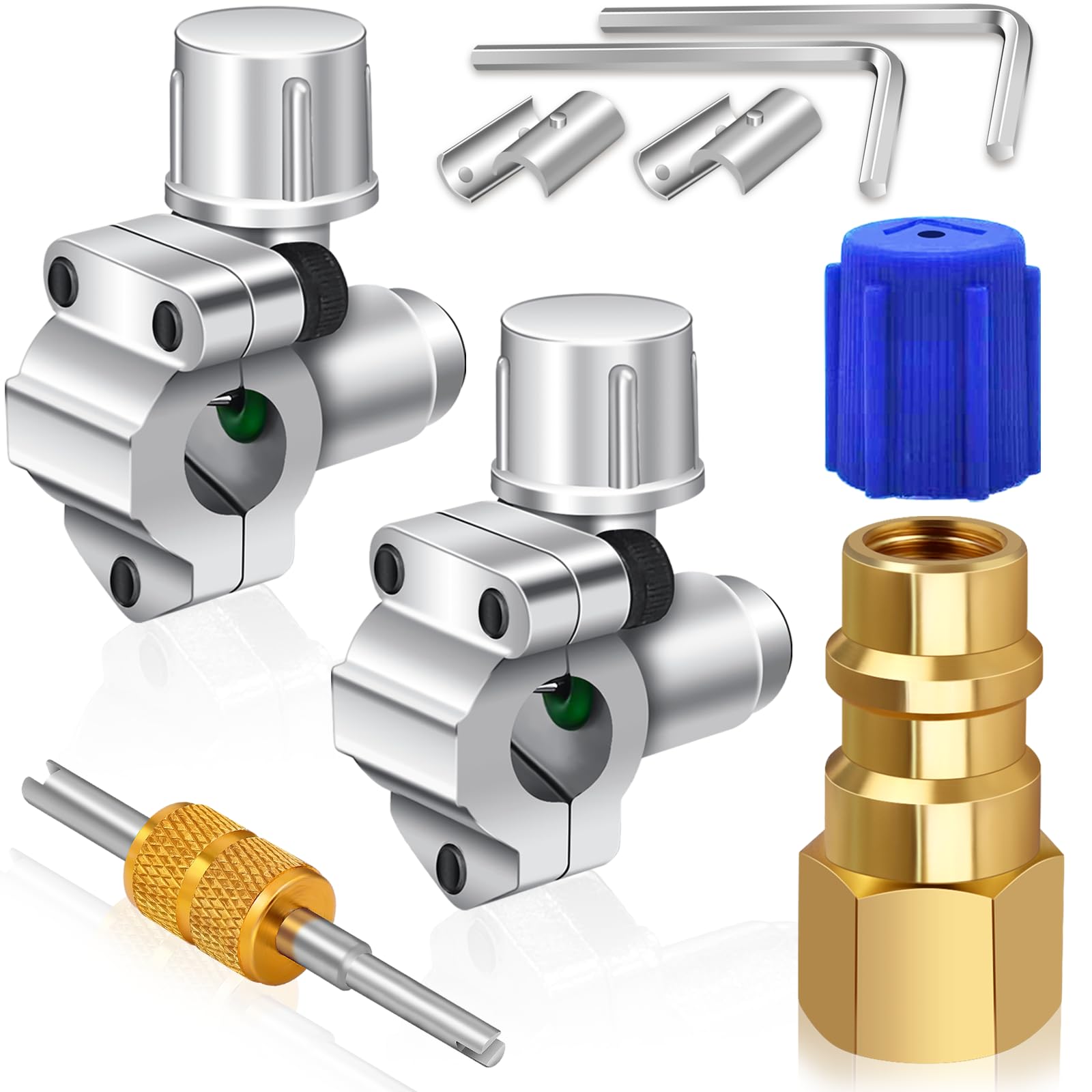 Boltigen Piercing Valve for Refrigerator-BPV31 Bullet Piercing Valve with Brass Low Side R12 to R134a Conversion Adapter Line Tap Valve A/C Retrofit Valve Kit, for HVAC Fridge Refrigerant System