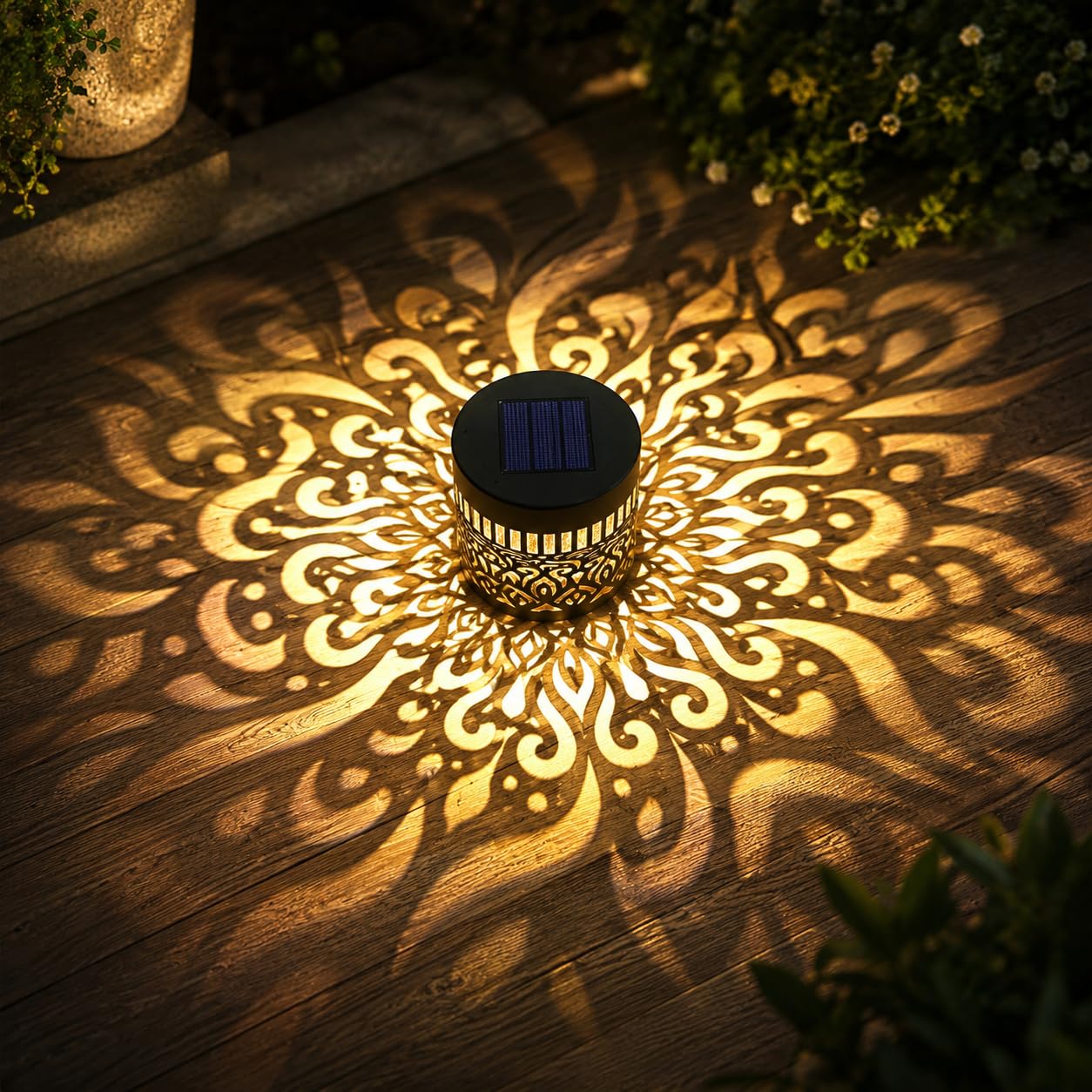 Taechalingo Decorative Solar Mandala Lights,Solar Wandleuchte,Solarlampen für Außen,Mandala Solar Lights,LED Garden Lantern Wasserdichte für Gartendeko und Terrasse