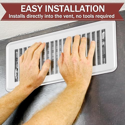 Miniatura 4 de Retisee Cubiertas de ventilación de piso de 4 x 12 pulgadas, resistentes para registro de suelo, de fácil instalación, cubiertas de ventilación de