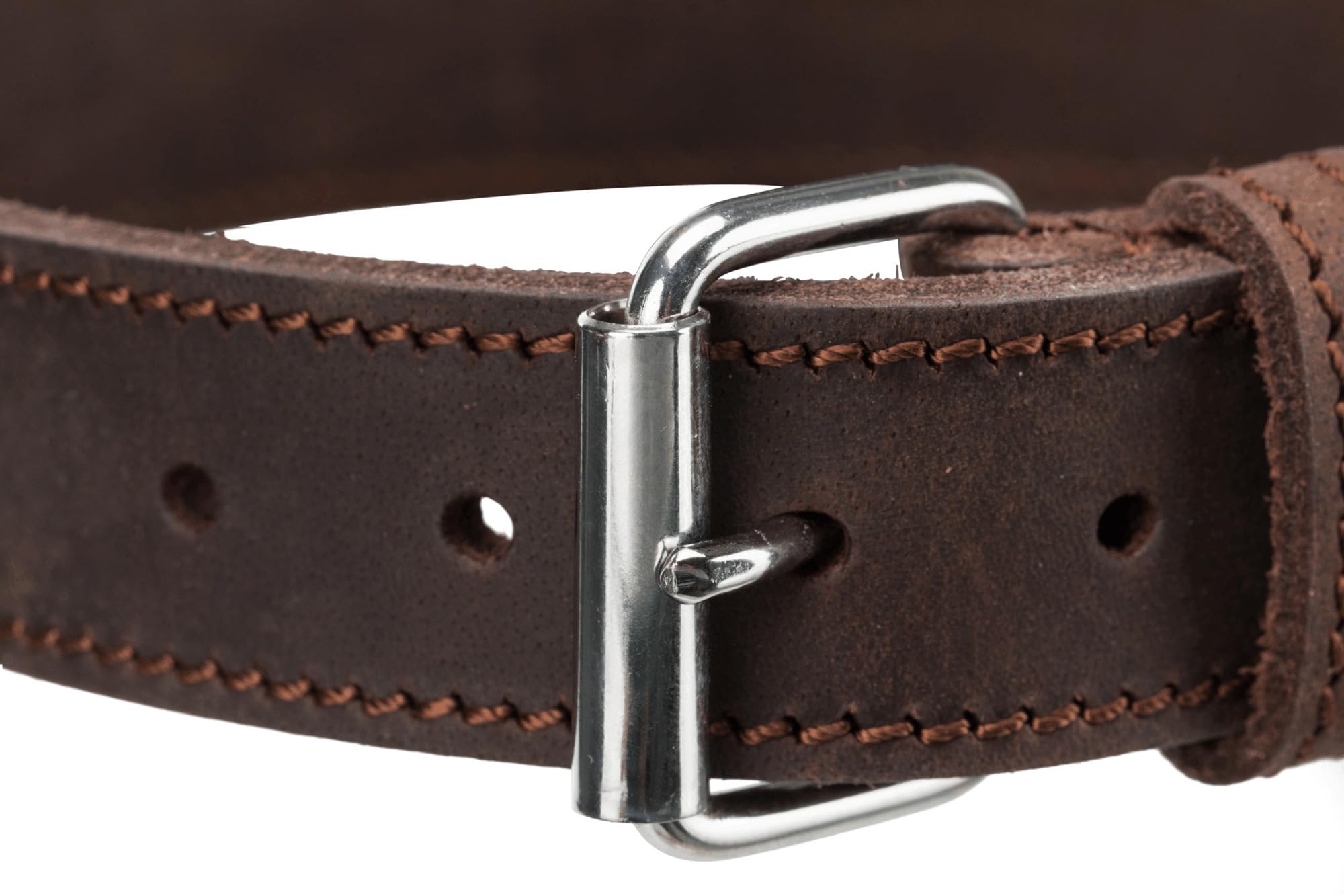 TRIXIE Rustykalna obroża skórzana rozmiar M: obwód szyi 37-44 cm/40 mm w kolorze ciemnobrązowym – szyta skórzana obroża dla średnich psów, o klasycznym wzornictwie, delikatna linka, 19006
