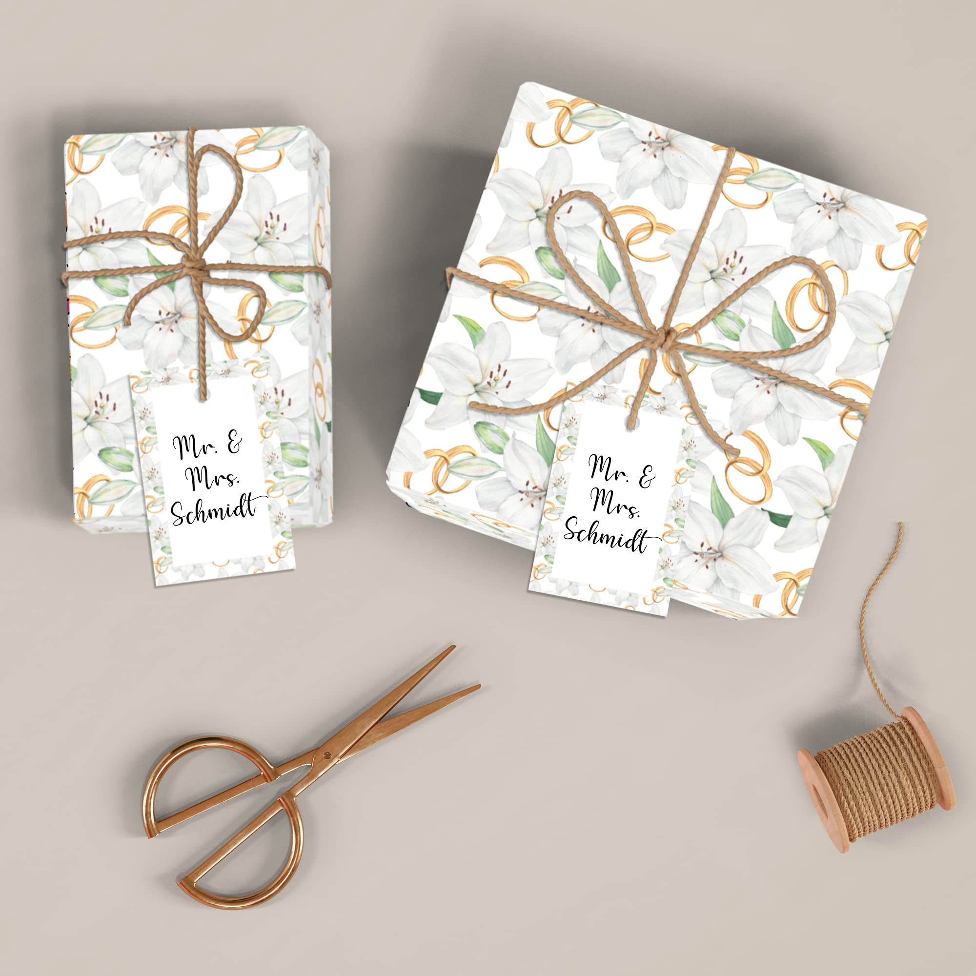 Neuser, 50 fogli di carta da regalo, 50 fogli grandi da 70 x 100 cm, confezionati in un rotolo, con etichette regalo abbinate, confezione regalo ecologica
