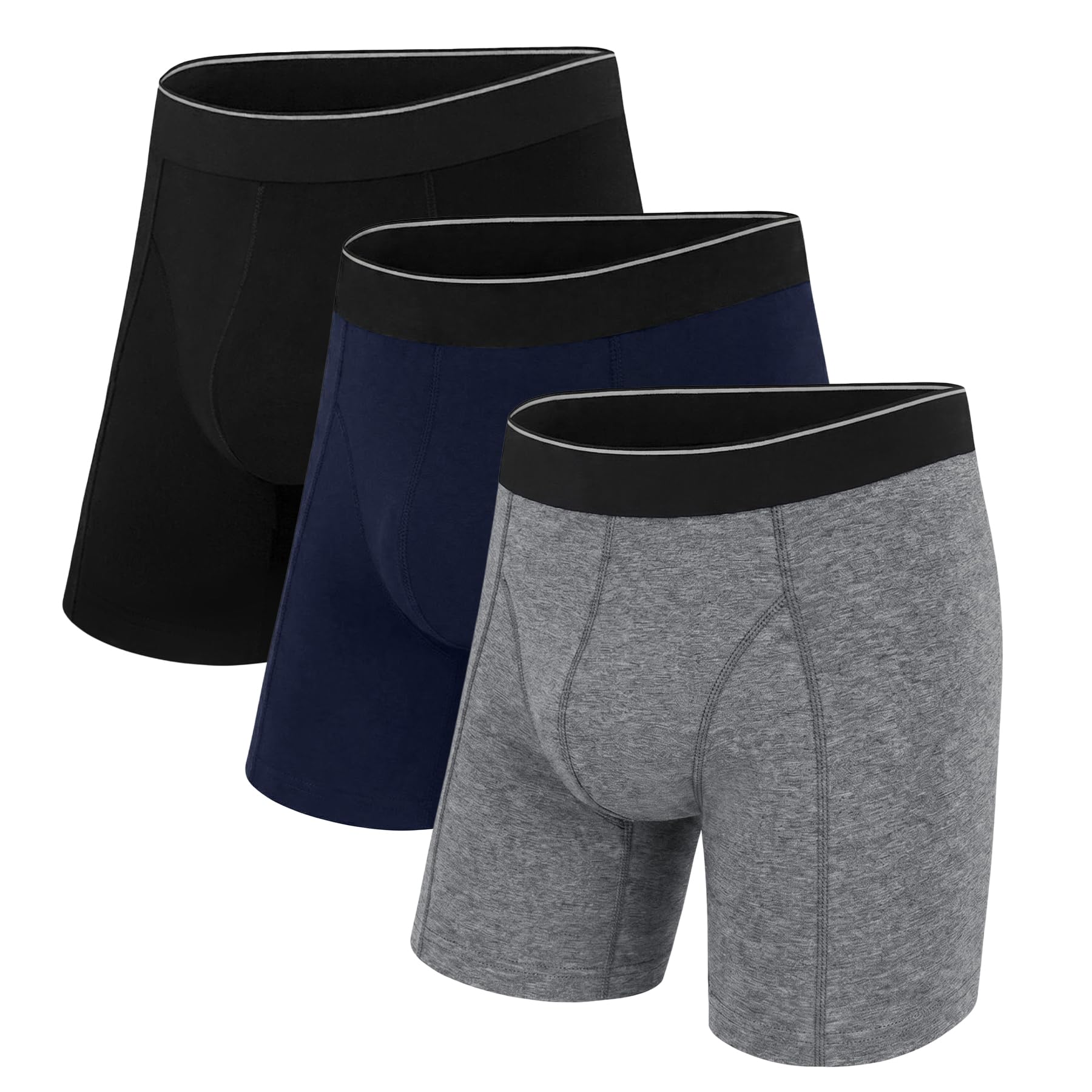 Uniexcosm Boxershorts Herren Baumwolle (2er - 5er Pack), Retroshorts Männer ohne kratzendes Etikett Bequeme Atmungsaktive Unterhosen für Alltag & Sport