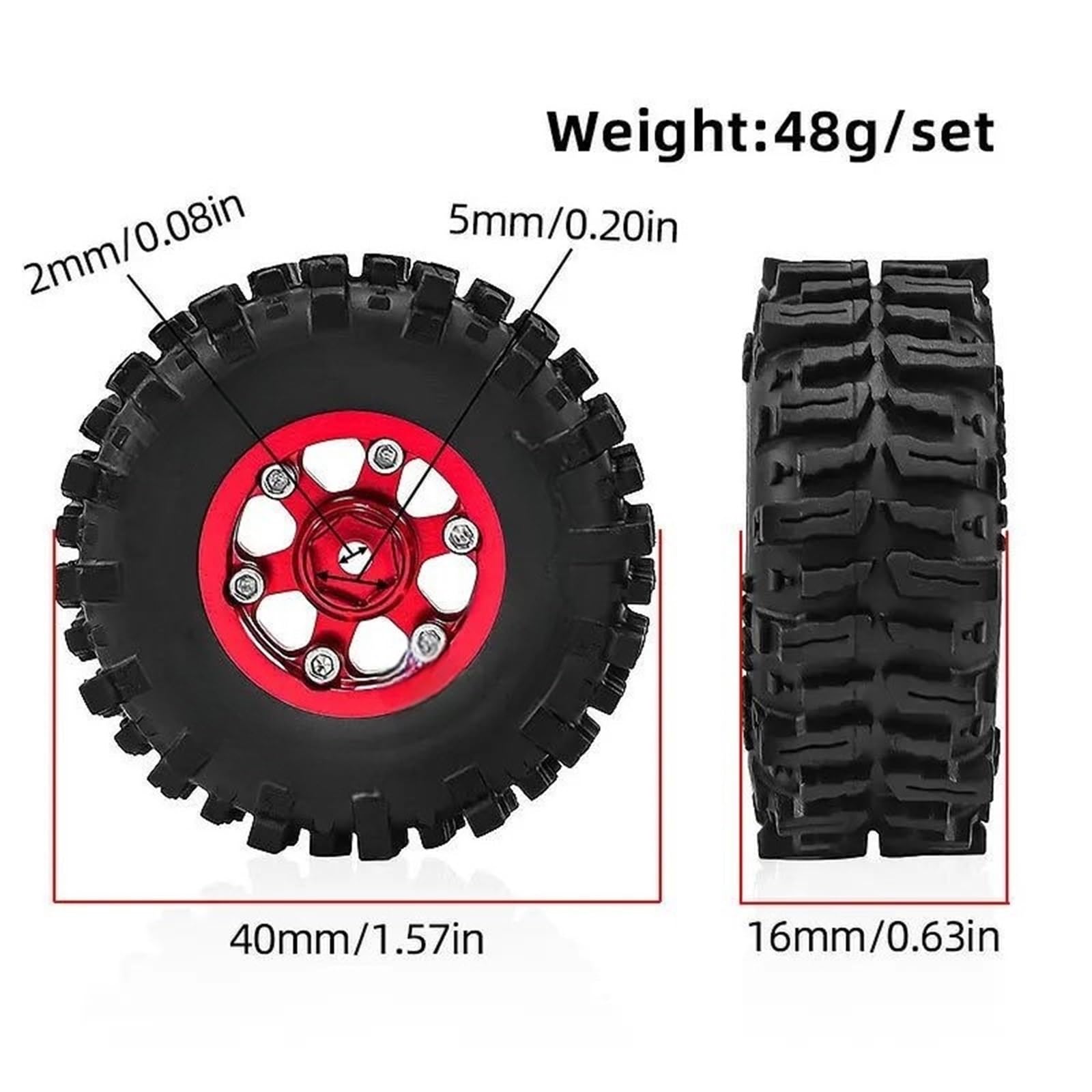 Mozzo Ruota In Metallo 0,7 Pollici Cerchio In Gomma 40 Mm Per AXIAL SCX30 1/30 RC Auto Aggiornamenti Parti Riparazione Modelli Giocattoli Ricambio Ricambi RC