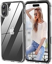 Nupcknn Case for iPhone 16 Plus, Transparent Anti-Shock Cases, Anti-Scratch Cases, [Military Protection] [PC Back+TPU Bumper] [Built-in Air Pad] [Camera Protection]