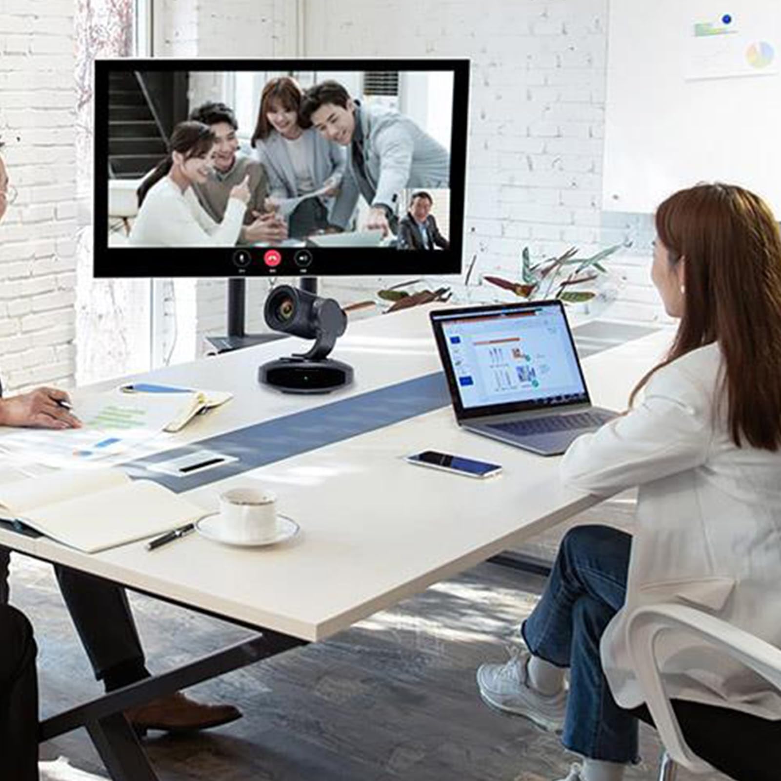 Akozon Telecamera per Videoconferenza, Telecamera PTZ 4K con Tracciamento AI Zoom Ottico 10X USB LAN per Conferenze Didattiche (Spina Europea)