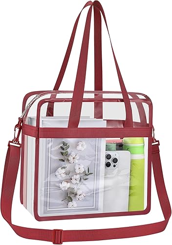 Miniatura 40 de Bolsa de mano transparente Oraben aprobada por el estadio 12 x 6 x 12 Bolsa de estadio para trabajo, deportes, juegos, gimnasio