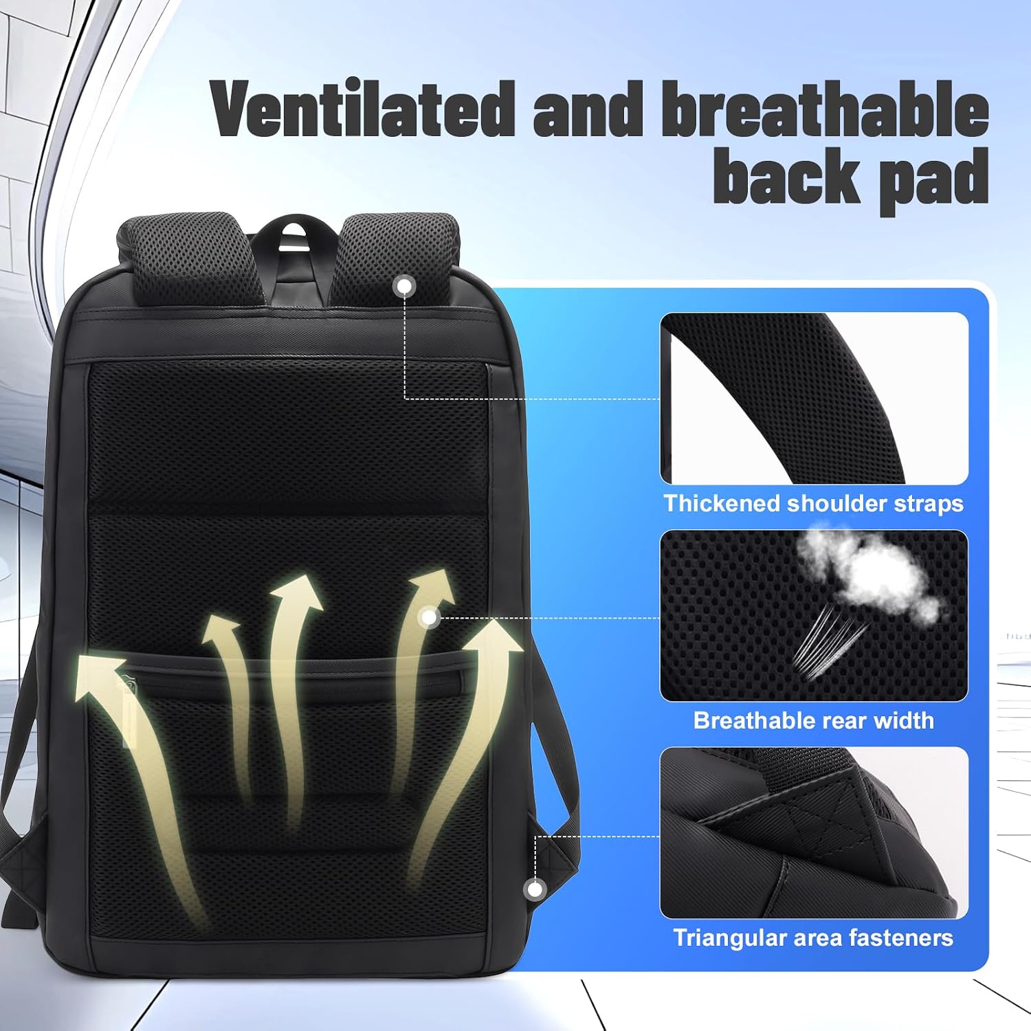 Slim Business Laptop Backpack for Men Women,15.6/17.3 inch Professional Work Bag,180° Full Open TSA Friendly Office Daypack,Water Resistant Minimalist Commuter Backpack with USB Port,Black