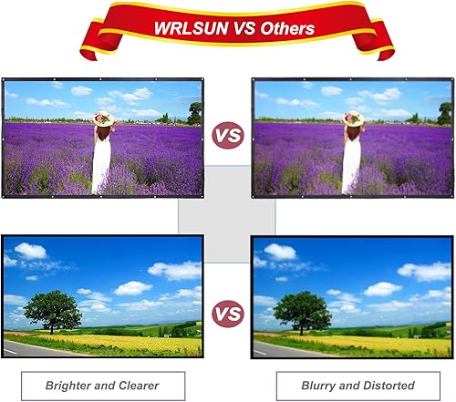 Miniatura 7 de HD 169 - Pantalla de proyector portátil de gran tamaño para exteriores de 300 pulgadas, material de lona gruesa plegable grande, pantalla de