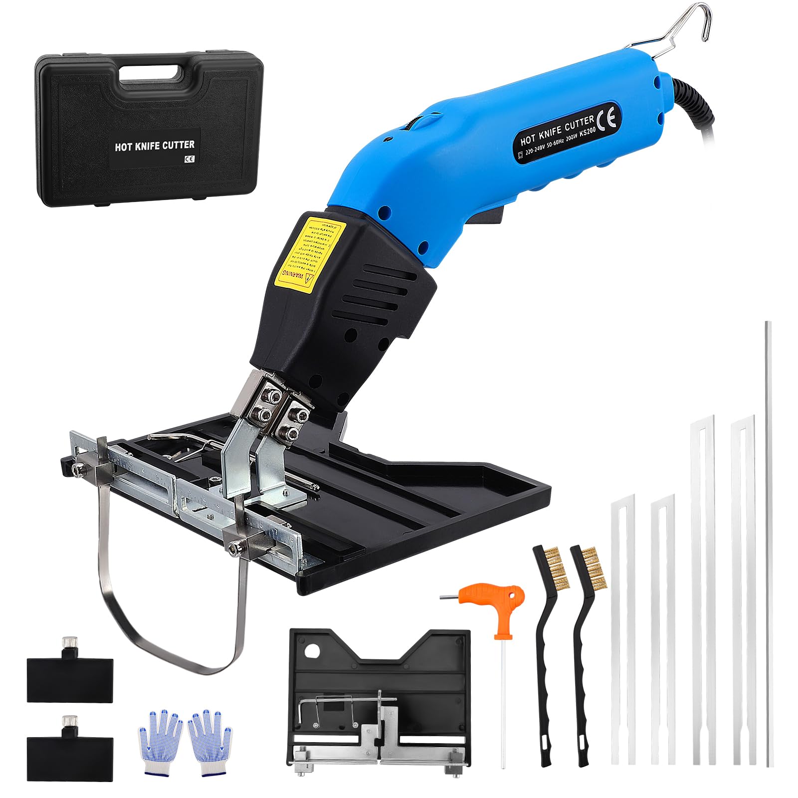 200W 2 IN 1 coltello elettrico taglia polistirolo Temperatura regolabile 0-600℃ taglia polistirolo a filo caldo Larghezza scanalatura regolabile 16 cm per DIY