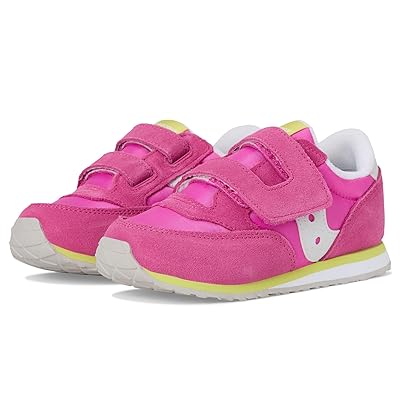 Saucony Kids Originals Jazz Hook Loop Sneaker (Toddler/Little Kid) Kids Shoes Pink/Lime
