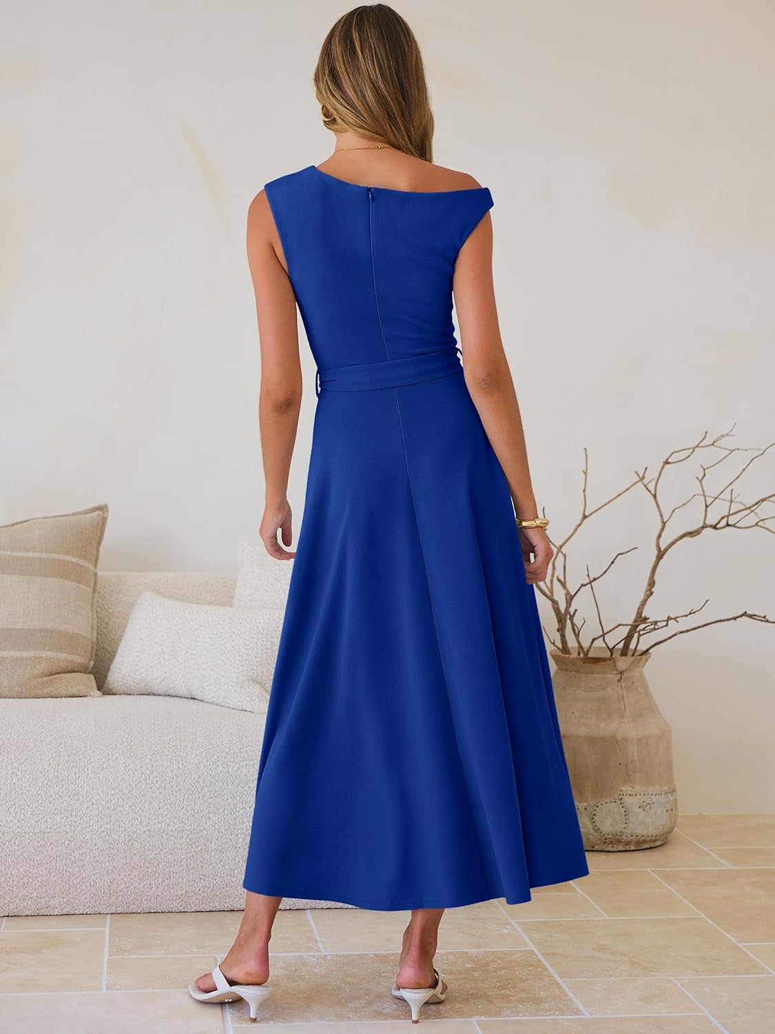 ANRABESS Women One Off Shoulder Wedding Guest Formal Dress Sleeveless Flowy Spring Summer Cocktail Evening Maxi Dresses 2026 - Image 6