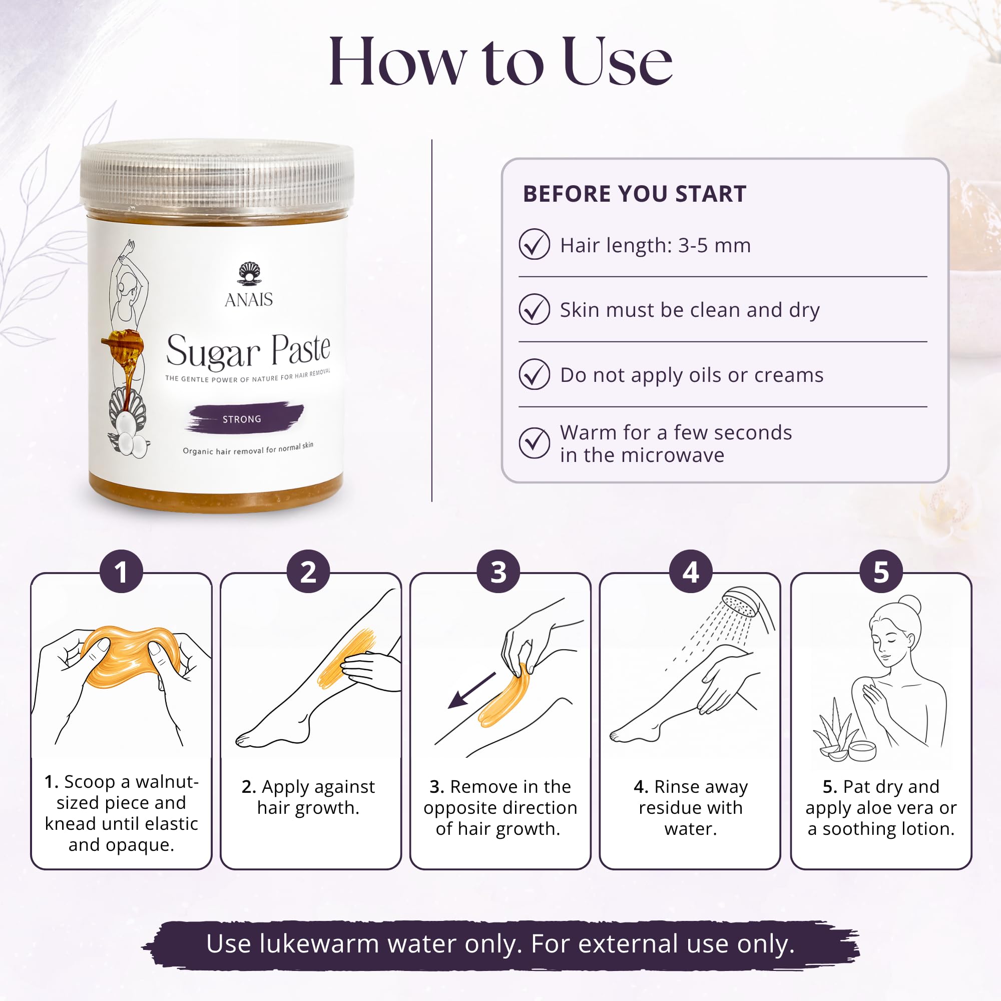 Cire douce de la nature pour l'épilation - Forte (500 g)