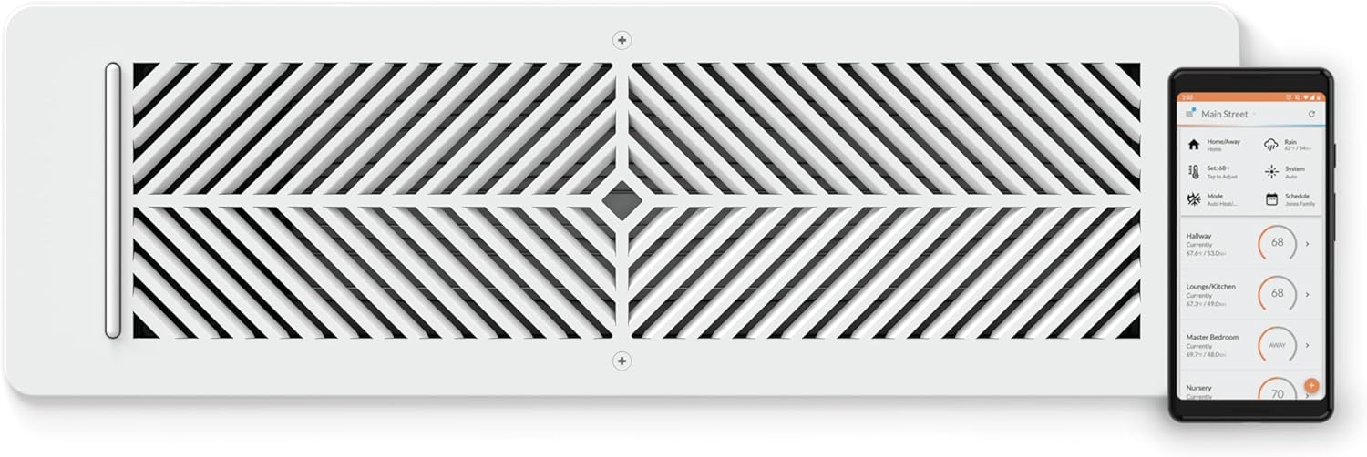 Flair Smart Vent 4×14 (White), AC Vent Cover for Floors, Walls and Ceilings. Flair Smart Vent 4×14 (White), AC Vent Cover for Floors, Walls and Ceilings.