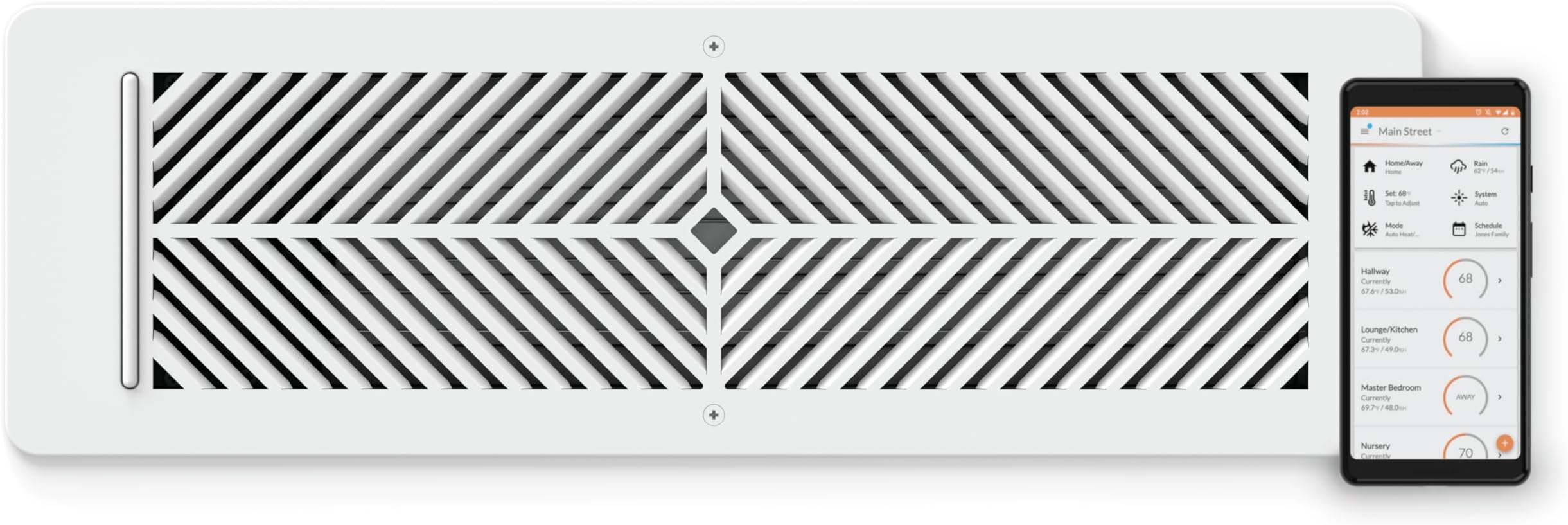 Flair Smart Vent 4x14 (White), AC Vent Cover for Floors, Walls and Ceilings.