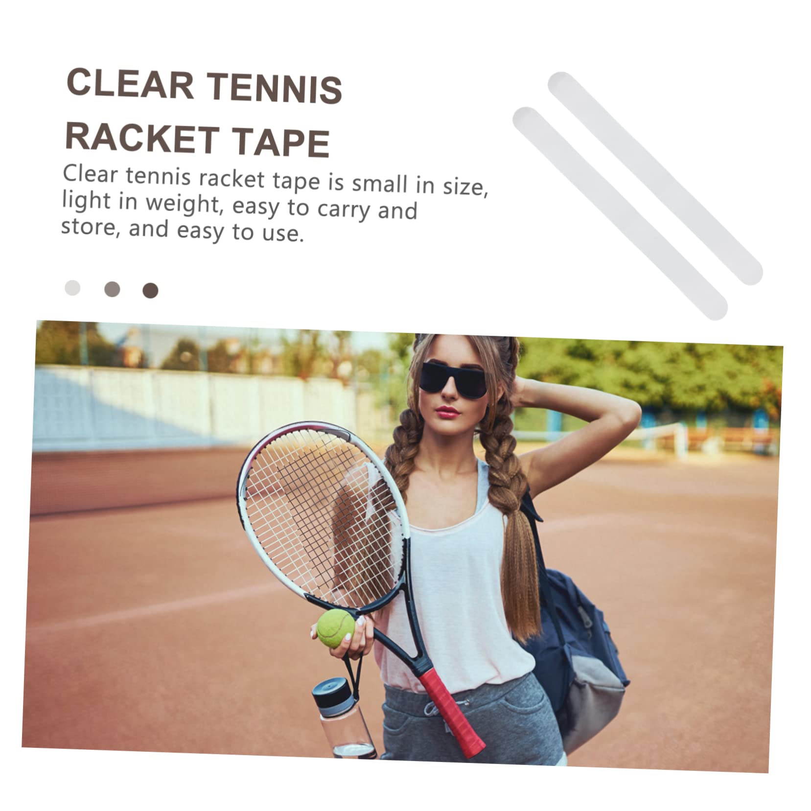 Mikikit 4sets Racket Tape Tennis Racket Accessories High-Grade TPU Anti-Scratch Easy to Apply Weight 2pcs*4