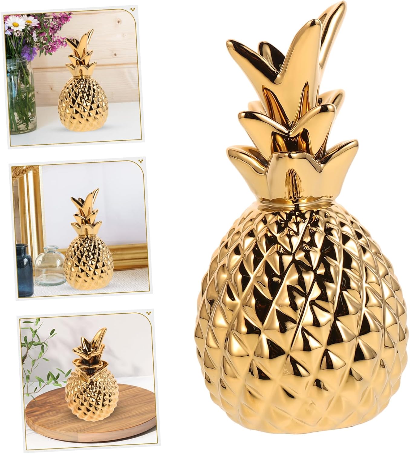 Ceramic Pineapple Tray for Jewelry and Keys Decor Fun Pineapple Shaped Dish for Living Room and Party Decorations Multi-functional Organizer
