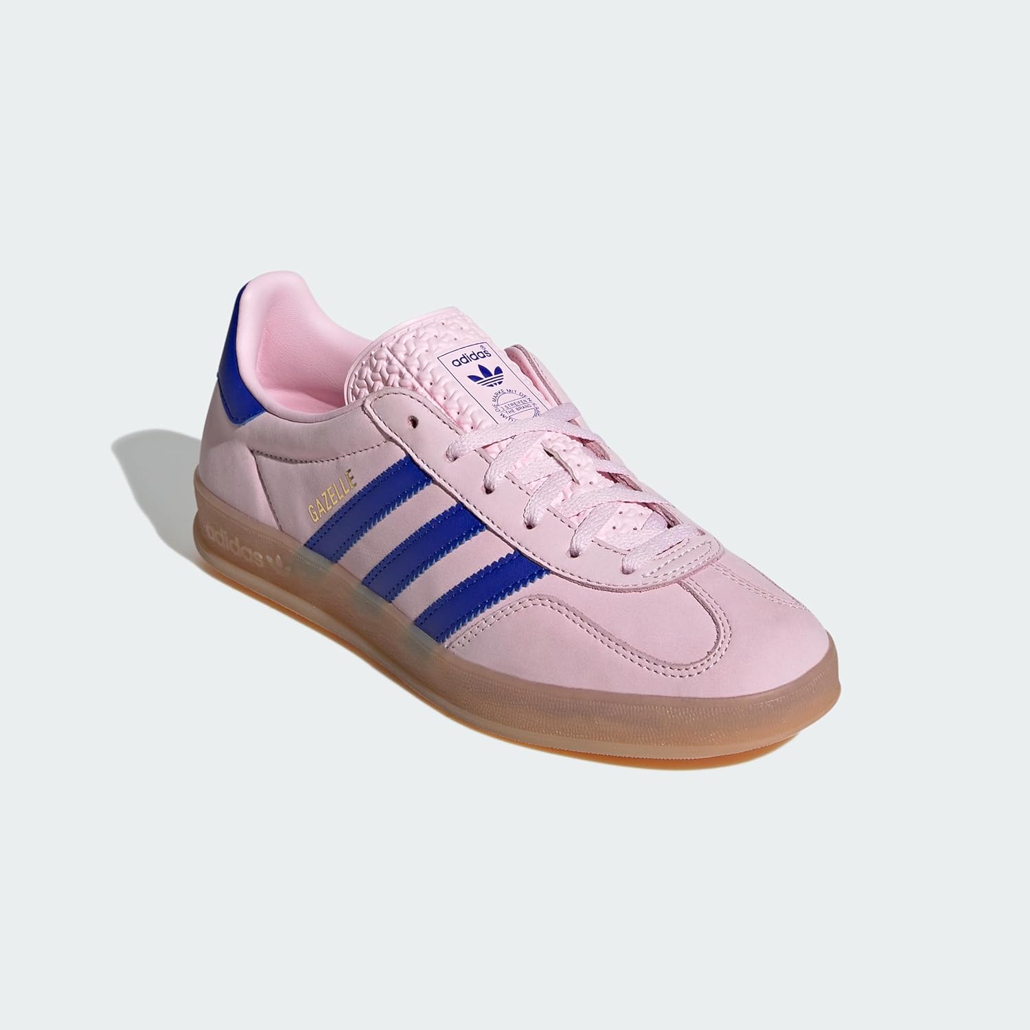adidas Gazelle Indoor Women's Sneakers, Clear Pink/Lucid Blue/Gum, Size 8 - Image 5