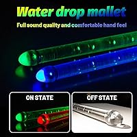 Vista 3 de Hami Baquetas con luz LED, 15 baquetas que cambian de color, soporta carga USB con llave de apertura, material de polímero de PC, práctica musical