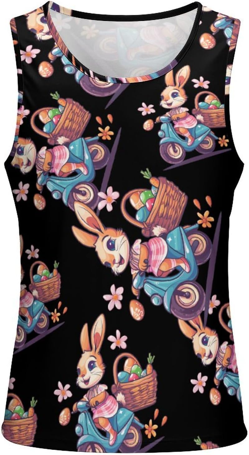 Bunny Scooter Men's Tank Top Sleeveless Muscle Shirts Vest Beach T Shirts for Workout Gym